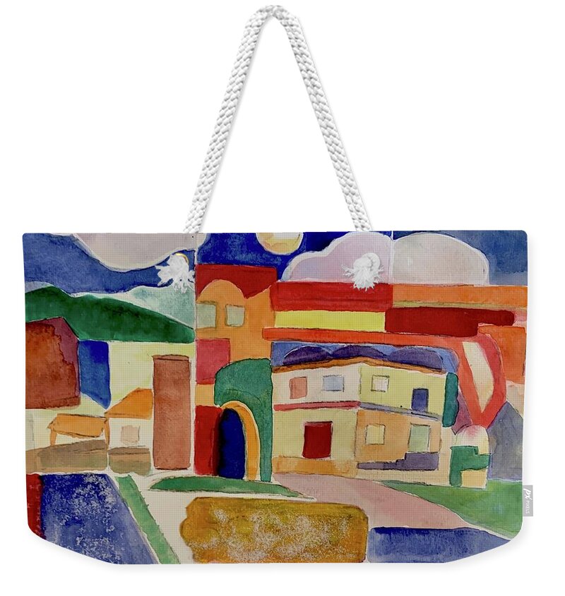 Ecuador Weekender Tote Bag featuring the painting Laguna De Sol Arch by Suzanne Giuriati Cerny