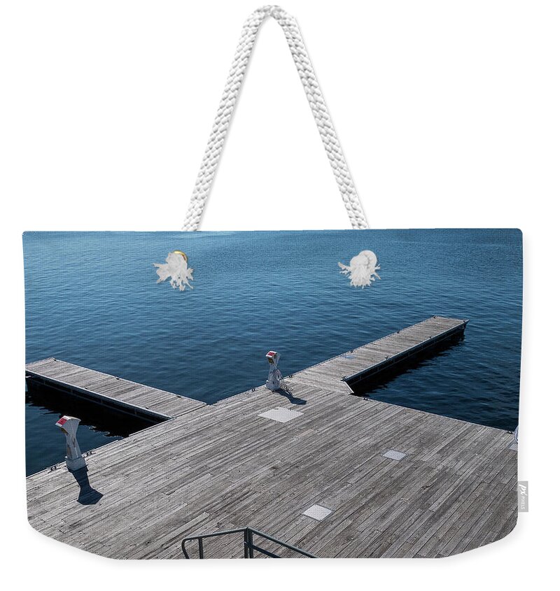 Lake Weekender Tote Bag featuring the photograph Lake Dock by Rob Smith's
