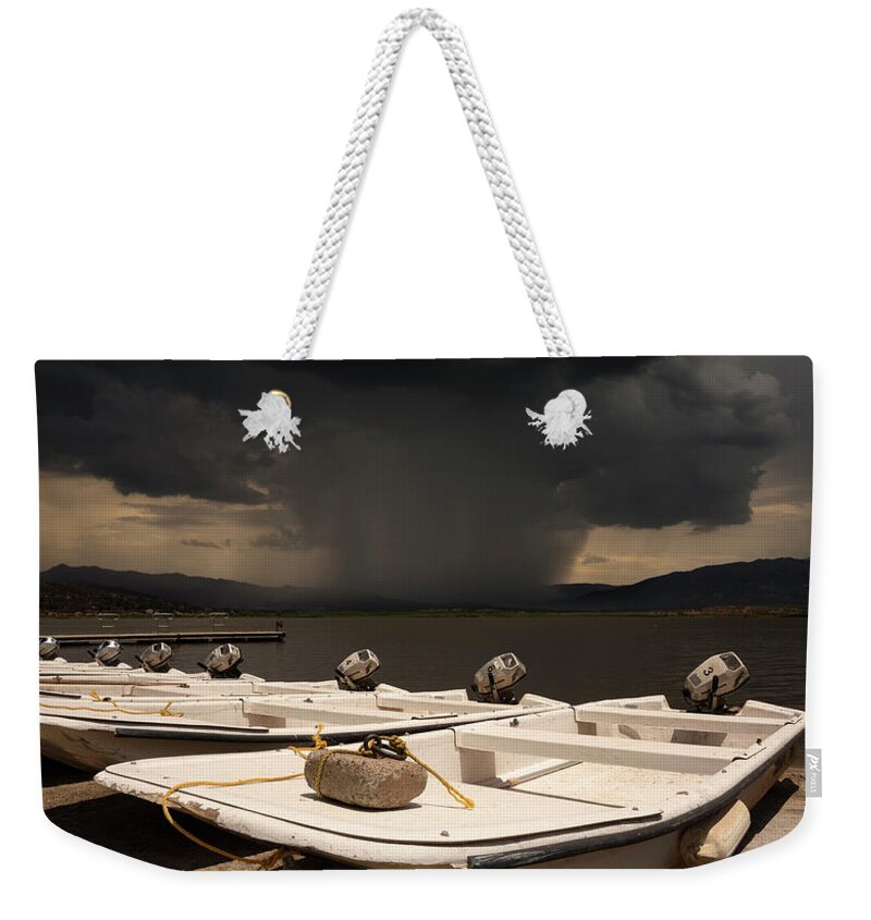 San Diego Weekender Tote Bag featuring the photograph Lake Henshaw Booming Cloud by William Dunigan