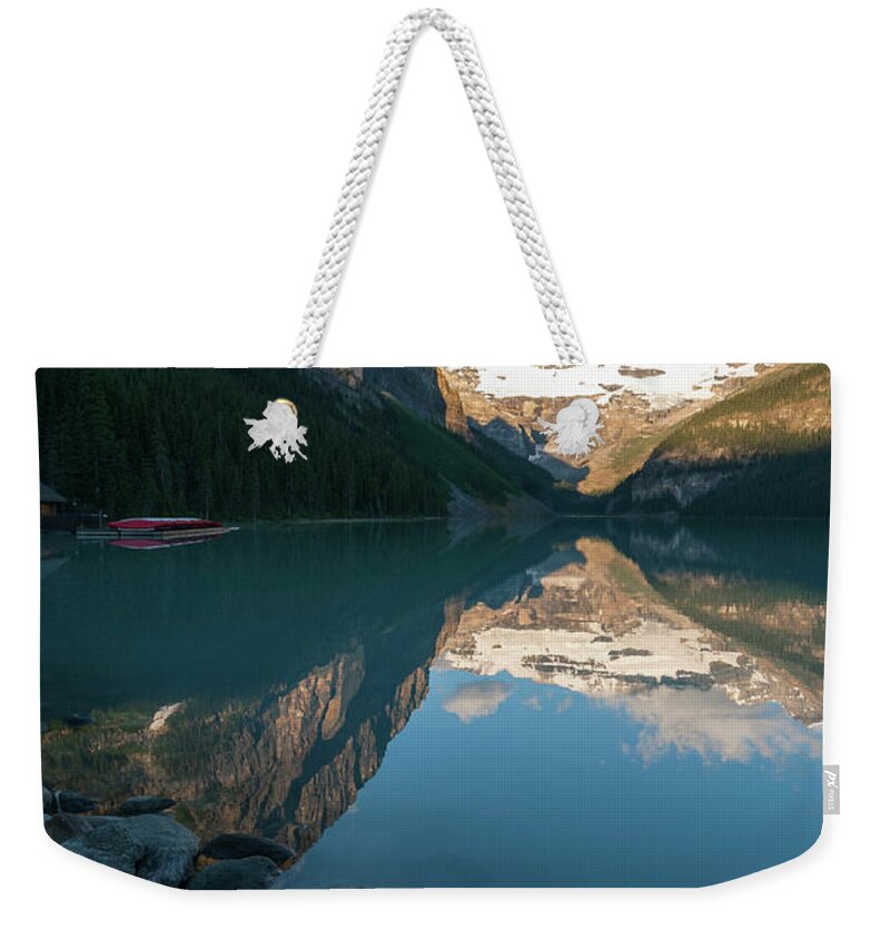 Tranquility Weekender Tote Bag featuring the photograph Lake Louise by John Elk Iii