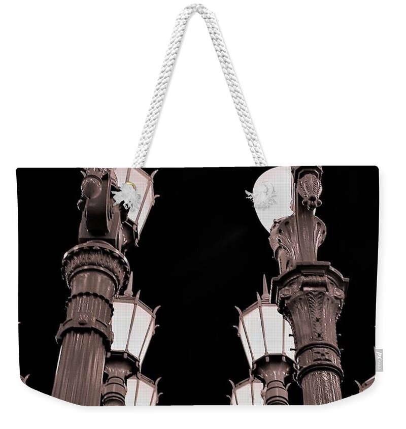 La Modern Weekender Tote Bag featuring the photograph Lamplights by FD Graham