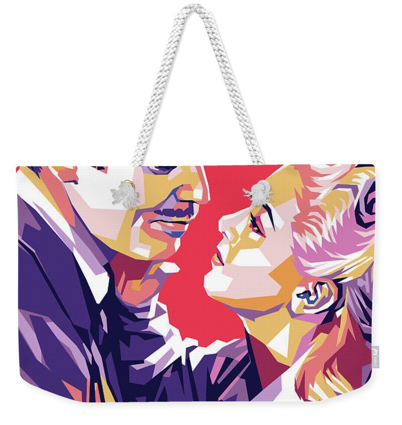 Lana Turner Weekender Tote Bag featuring the photograph Lana Turner and Clark Gable by Stars on Art