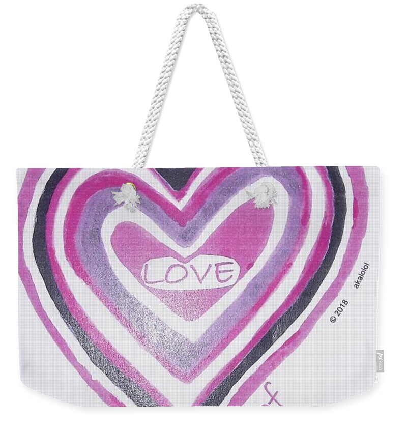 Love Weekender Tote Bag featuring the photograph Large Heart of Love by Lisa Oliver