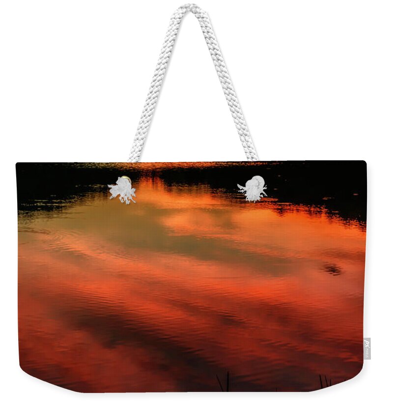 Big Ditch Lake Weekender Tote Bag featuring the photograph Last Light at the Lake by Thomas R Fletcher
