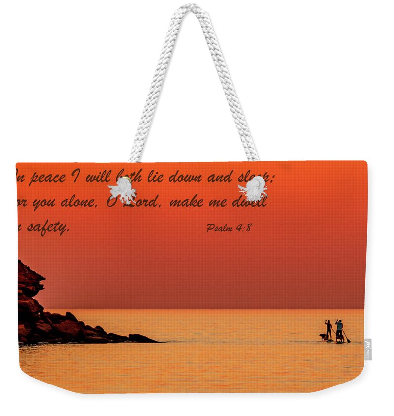 Paddle Boarders Weekender Tote Bag featuring the photograph Lasting Peace by Marcy Wielfaert