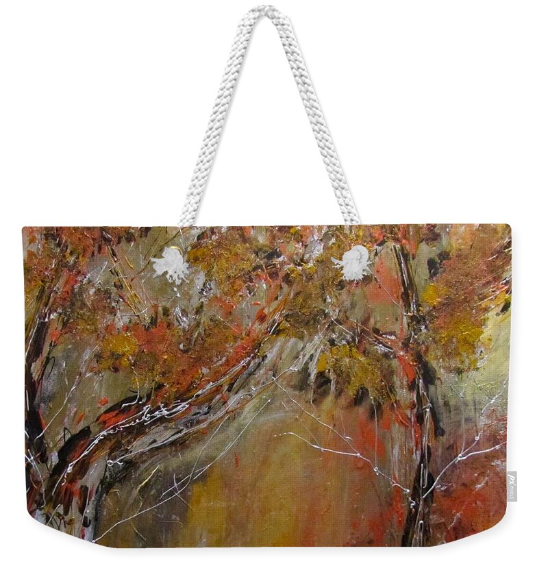 Fall Weekender Tote Bag featuring the painting Late Fall by Barbara O'Toole