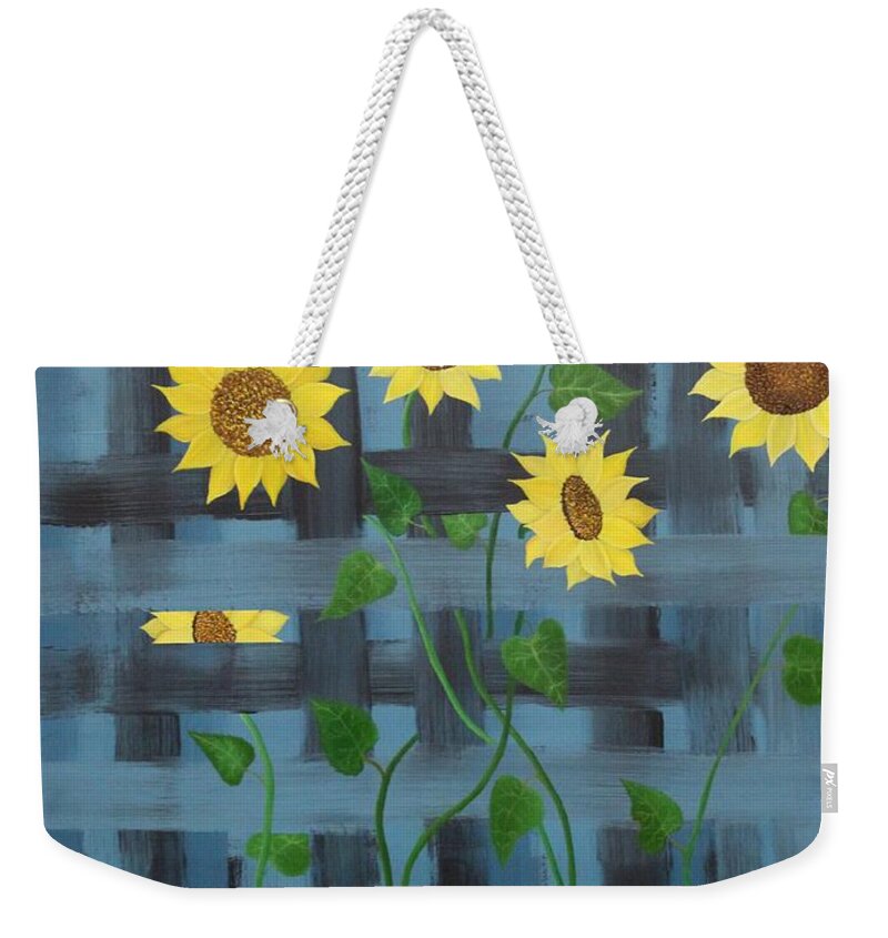 Sunflowers Weekender Tote Bag featuring the painting Lattice by Berlynn