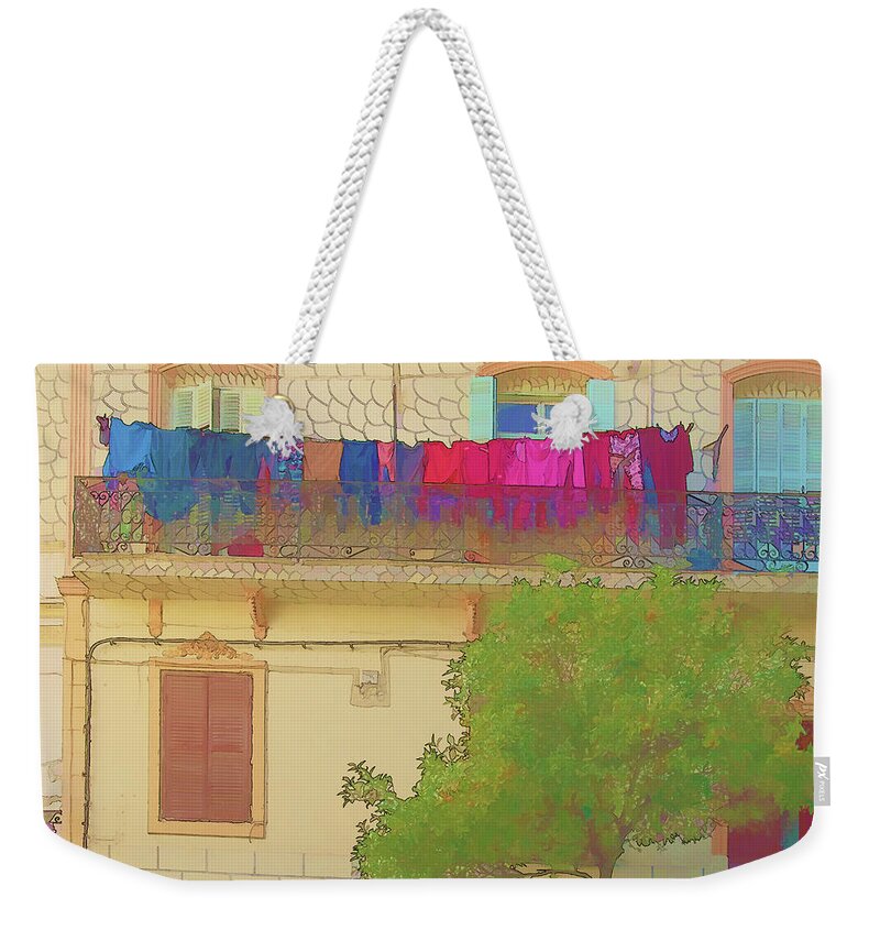 Laundry Weekender Tote Bag featuring the photograph Laundry in Tangier by Jessica Levant