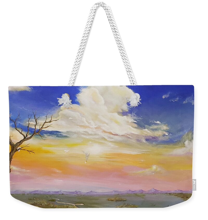Icarus Weekender Tote Bag featuring the painting Learning The Hard Way by James Andrews