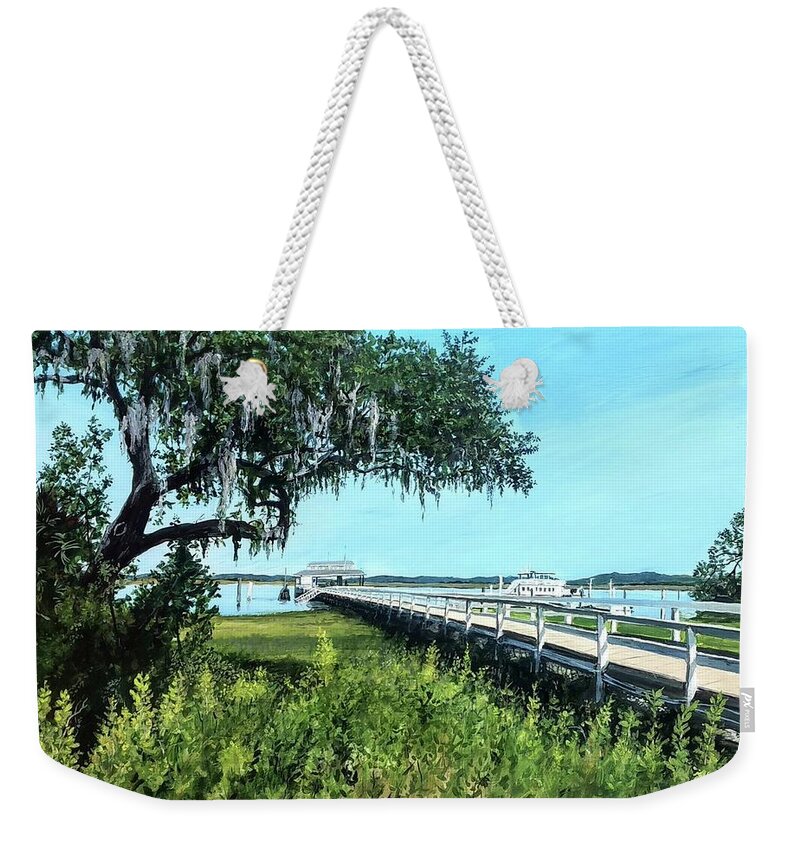 Daufuskie Island Weekender Tote Bag featuring the painting Leaving For Now by William Brody