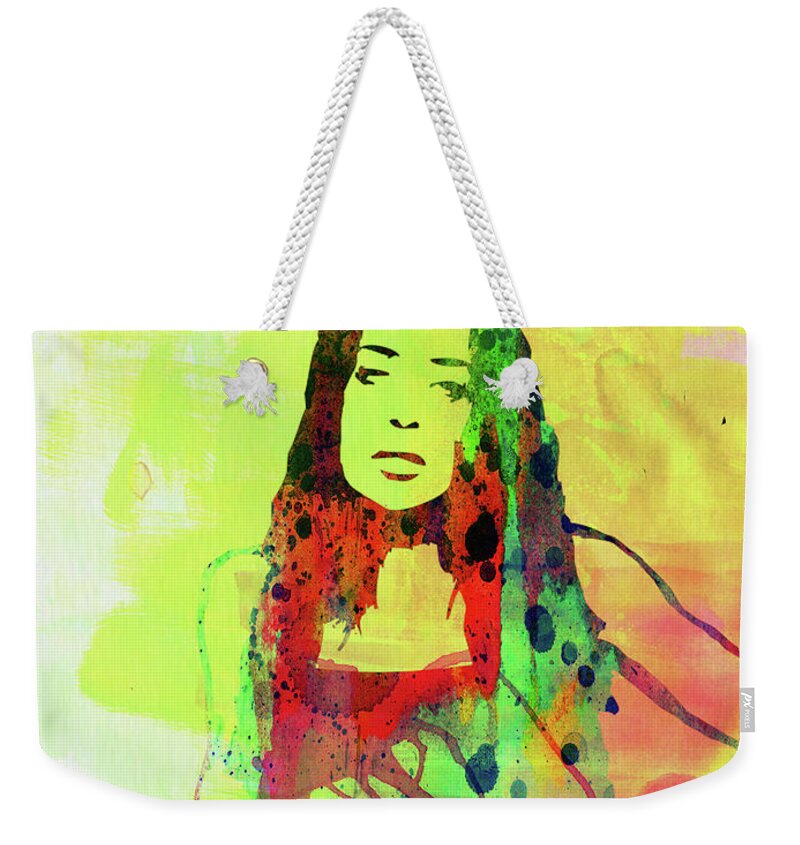 Fiona Apple Weekender Tote Bag featuring the mixed media Legendary Fiona Apple Watercolor by Naxart Studio