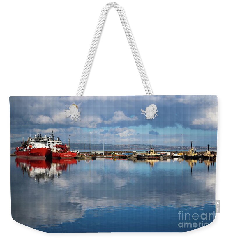 Leith Weekender Tote Bag featuring the photograph Leith Edinburgh Scotland by Veronica Batterson