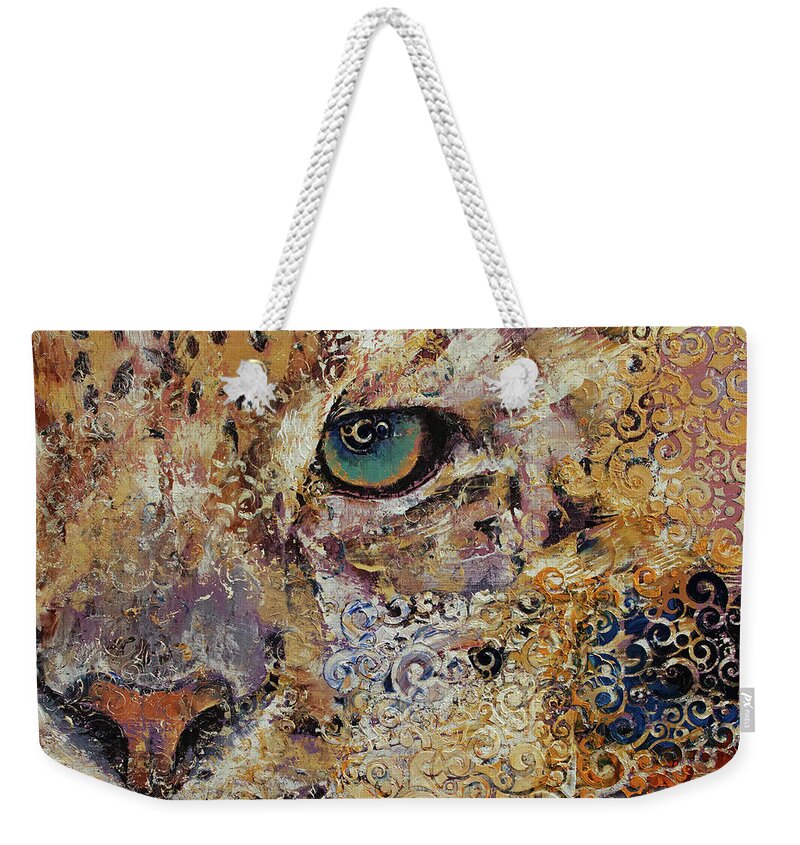 Cat Weekender Tote Bag featuring the painting Leopard Dynasty by Michael Creese