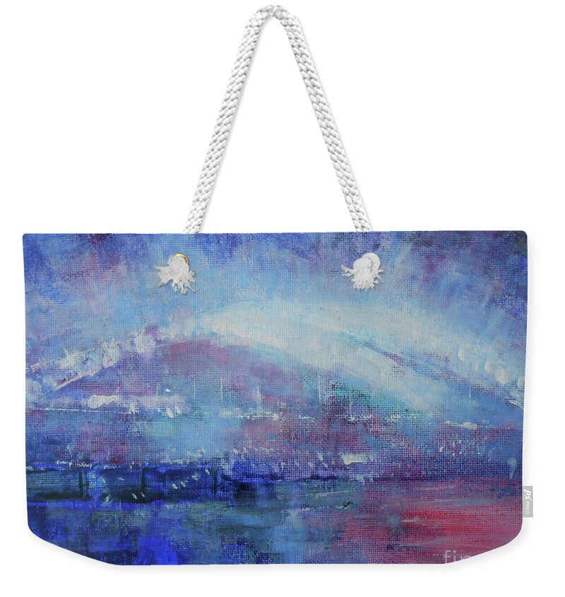 Abstract Weekender Tote Bag featuring the painting Let The Party Begin by Jane See