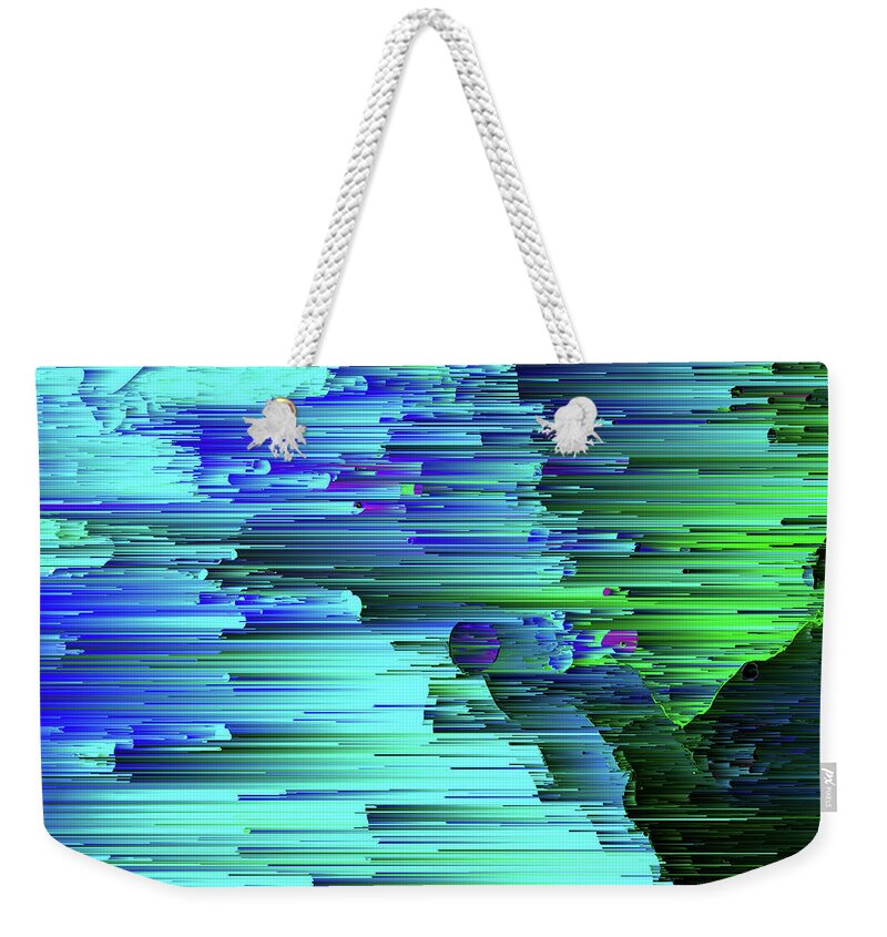 Glitch Weekender Tote Bag featuring the digital art Let's Go Already by Jennifer Walsh