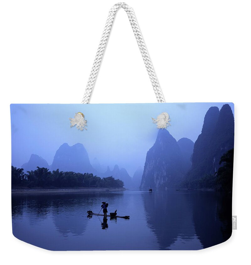 Yangshuo Weekender Tote Bag featuring the photograph Li River Morning Fishing by Jameslee999