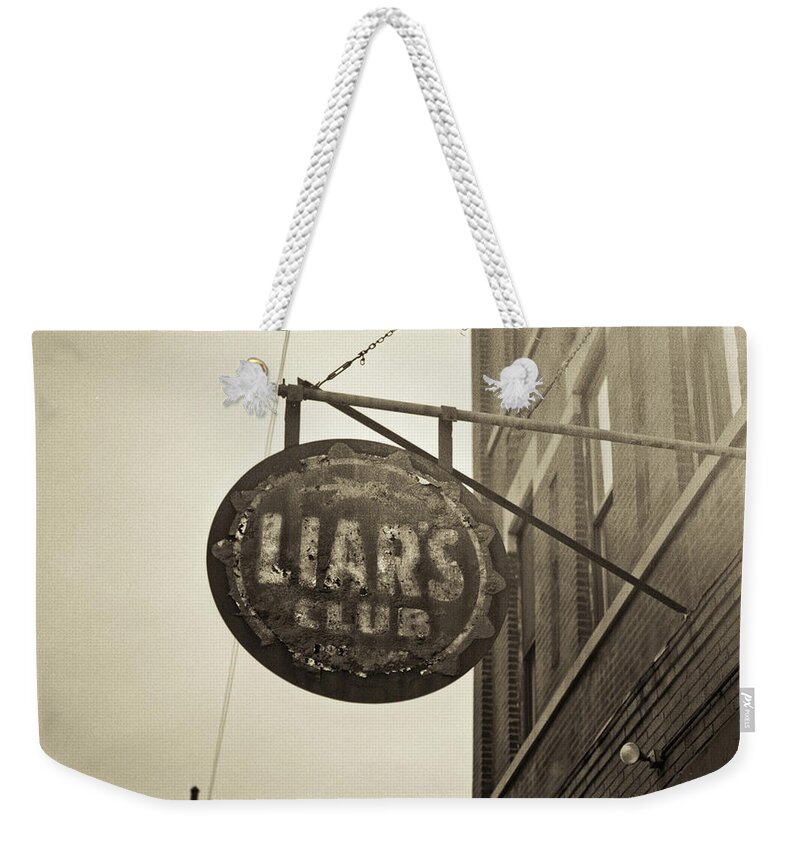 Nightclub Weekender Tote Bag featuring the photograph Liars Club Chicago by T Scott Carlisle