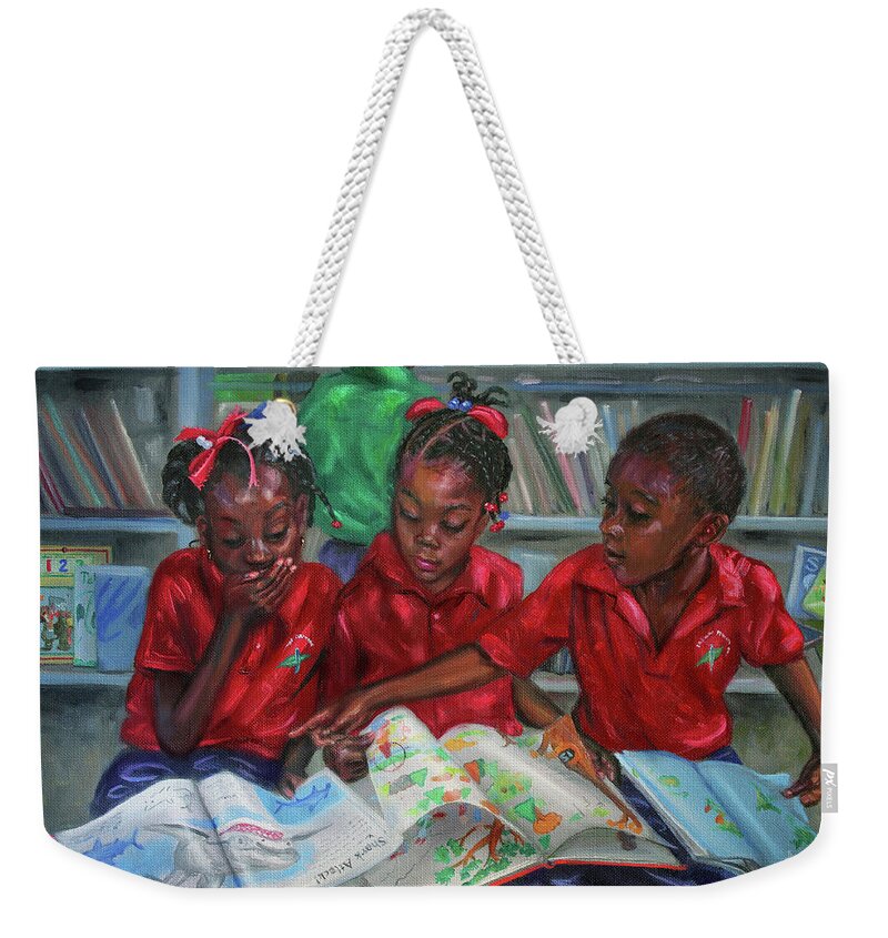 Library Weekender Tote Bag featuring the painting Library by Jonathan Gladding