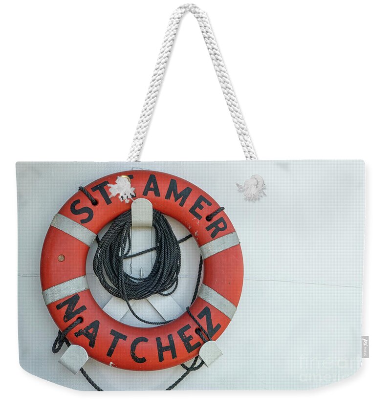 Steamer Weekender Tote Bag featuring the photograph Life buoy on a ship by Patricia Hofmeester