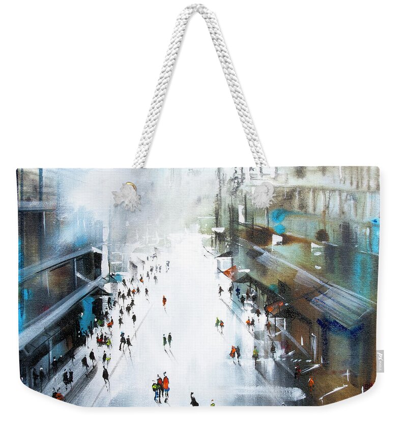 Painting Of Life In A Northern Town Weekender Tote Bag featuring the painting Life in a Northern Town by Neil McBride