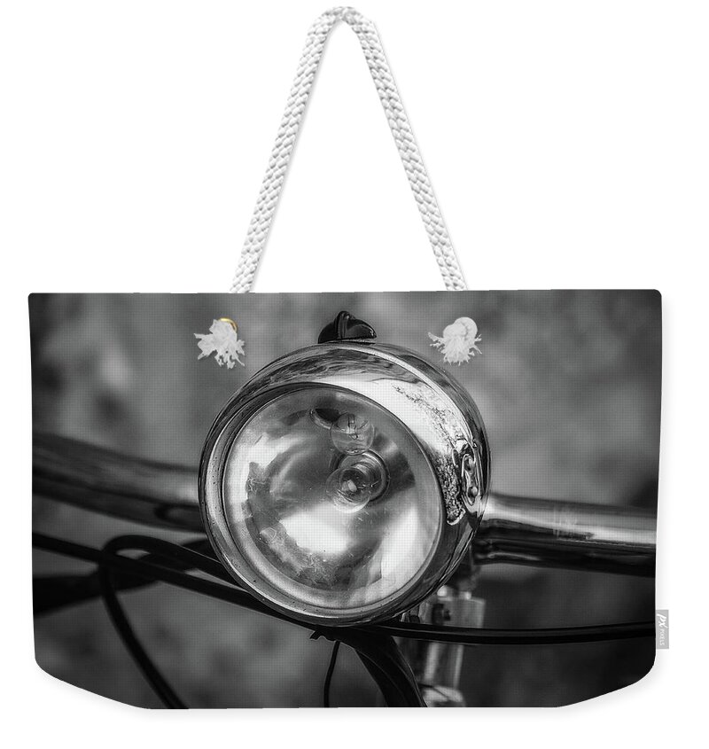 Bicycle Weekender Tote Bag featuring the photograph Light Of Old Bicycle Of The Years 70 by Carlos Munoz Martin