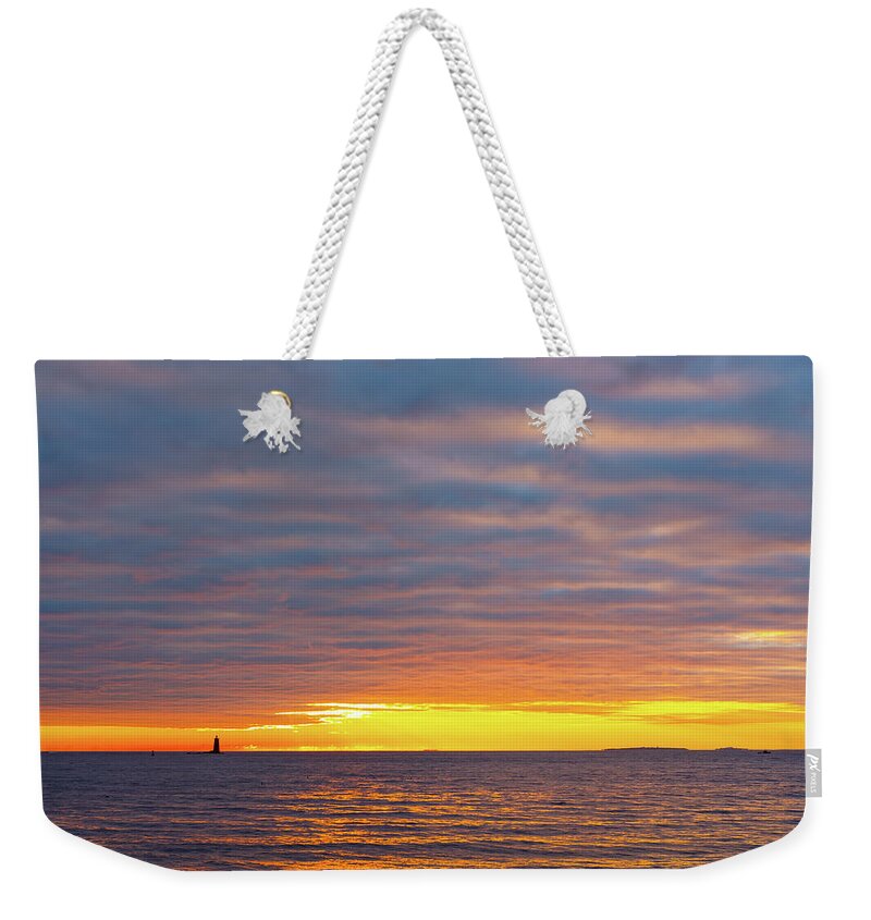 New Hampshire Weekender Tote Bag featuring the photograph Light On The Horizon by Jeff Sinon