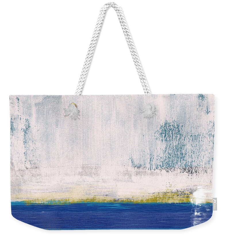 Abstract Weekender Tote Bag featuring the painting Light Pink Sky Abstract Study II by Naxart Studio
