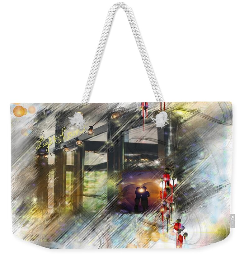 Light Weekender Tote Bag featuring the digital art Light Rain by Kristen Wambach