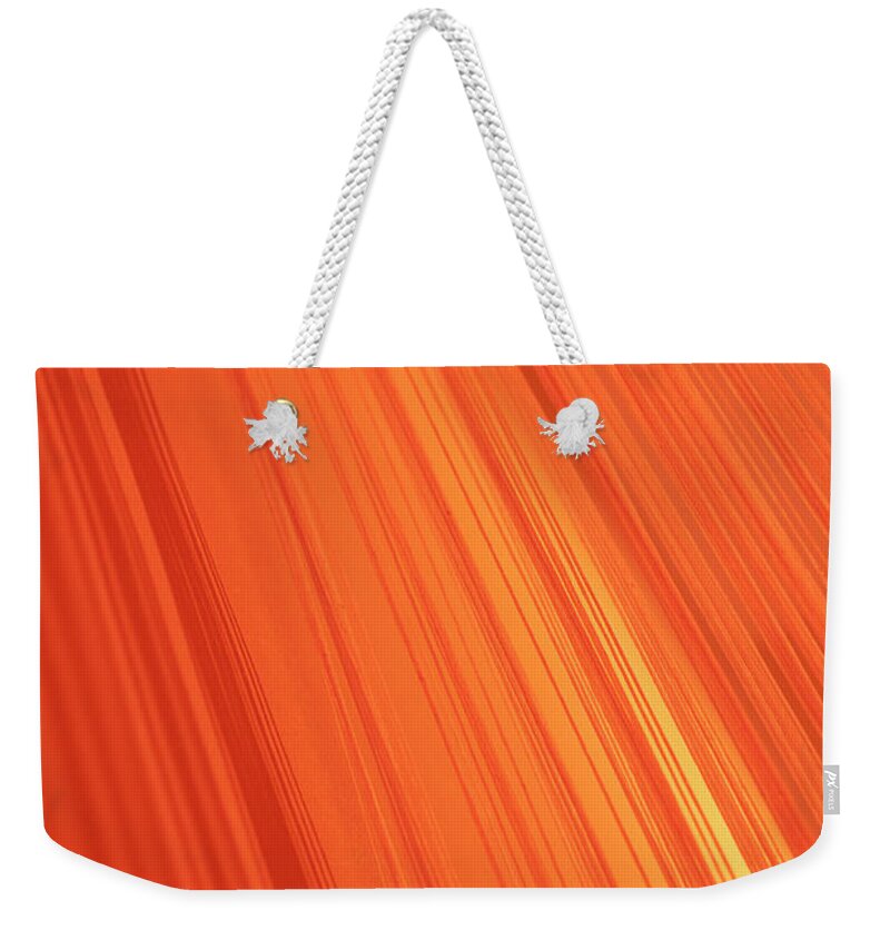 Orange Color Weekender Tote Bag featuring the photograph Lined Gradient Of Orange by Ralf Hiemisch