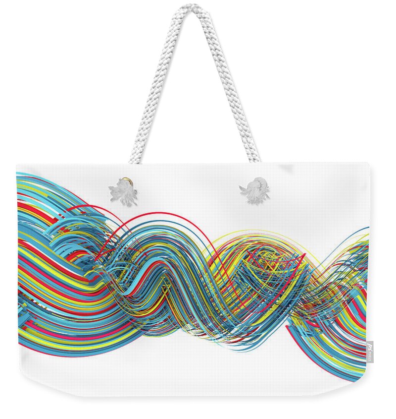 Primary Weekender Tote Bag featuring the digital art Lines and Curves 4 by Scott Norris