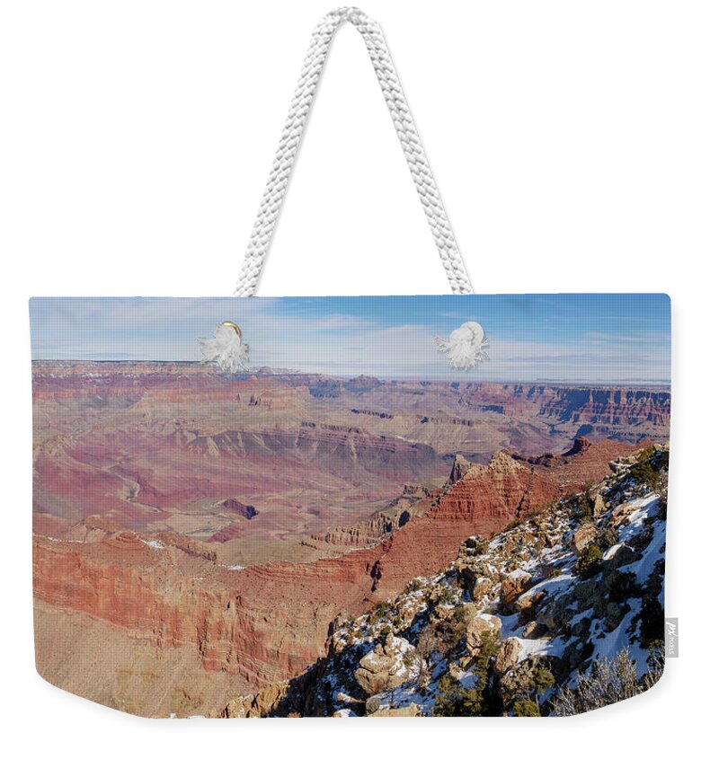 American Southwest Weekender Tote Bag featuring the photograph Lipan Point Panorama II by Todd Bannor