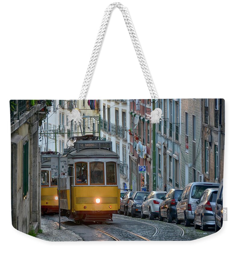Portugal Weekender Tote Bag featuring the photograph Lisbon tramway by Joachim G Pinkawa