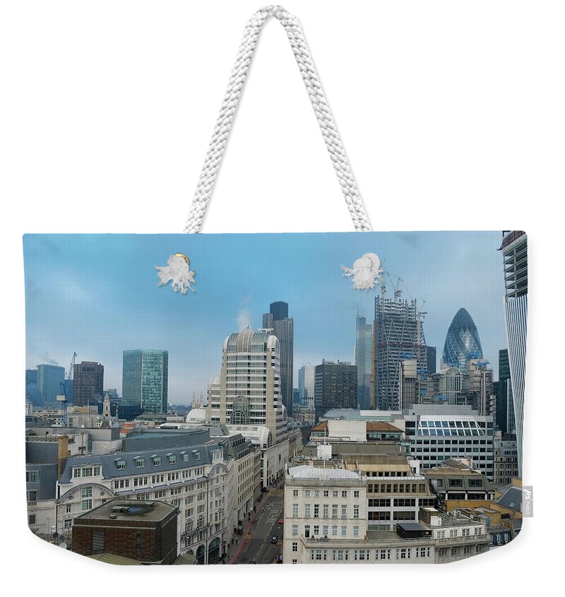 Corporate Business Weekender Tote Bag featuring the photograph London Financial District by Travelpix Ltd