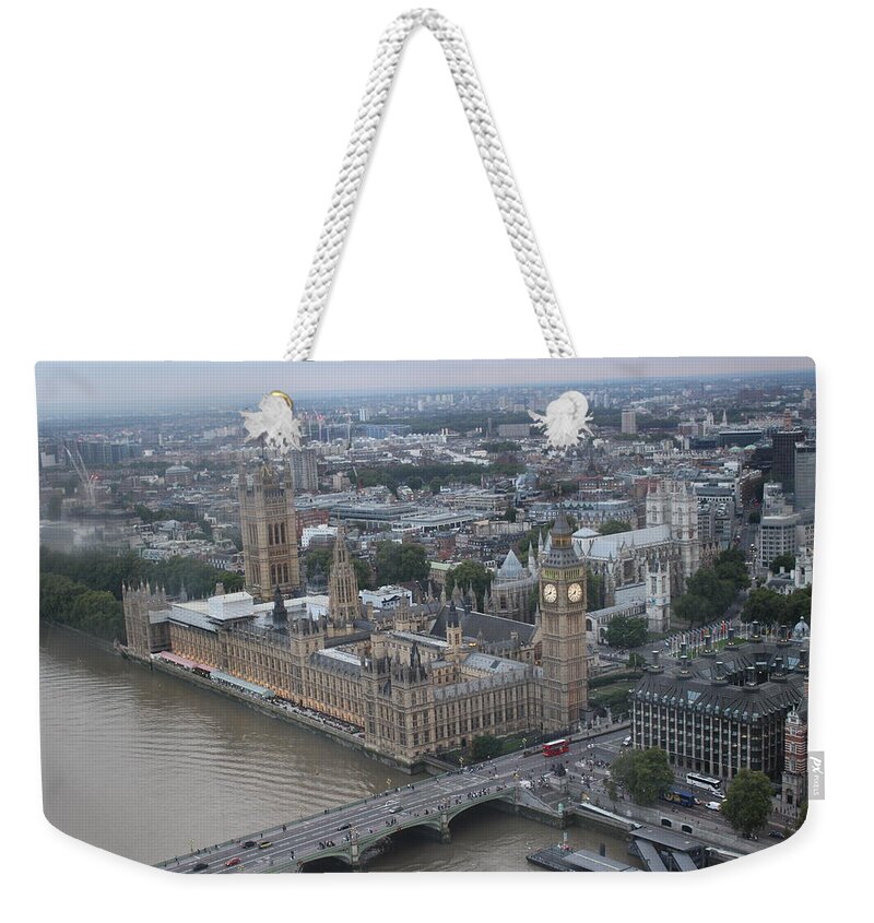 London Weekender Tote Bag featuring the photograph London from the Eye by Laura Smith