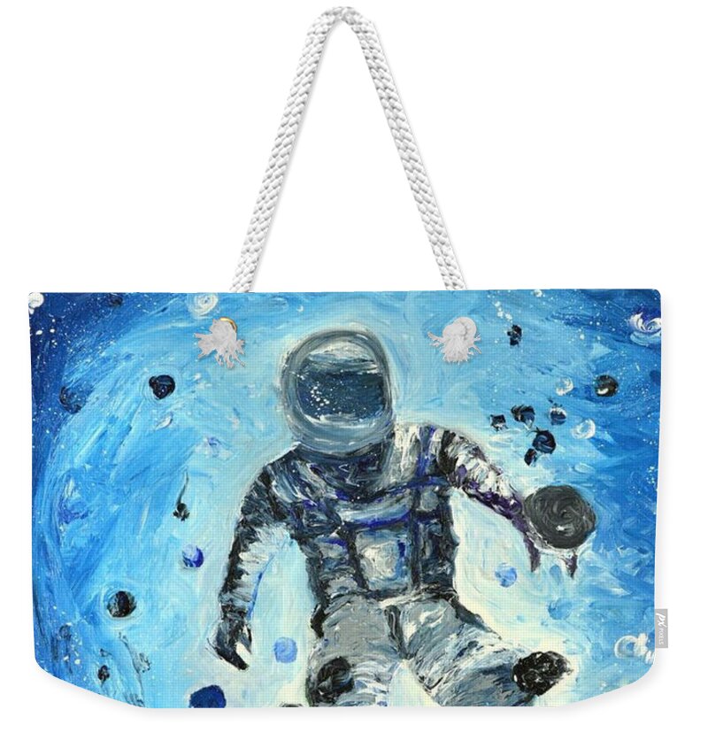Spaceman Weekender Tote Bag featuring the painting Lone Ranger by Chiara Magni