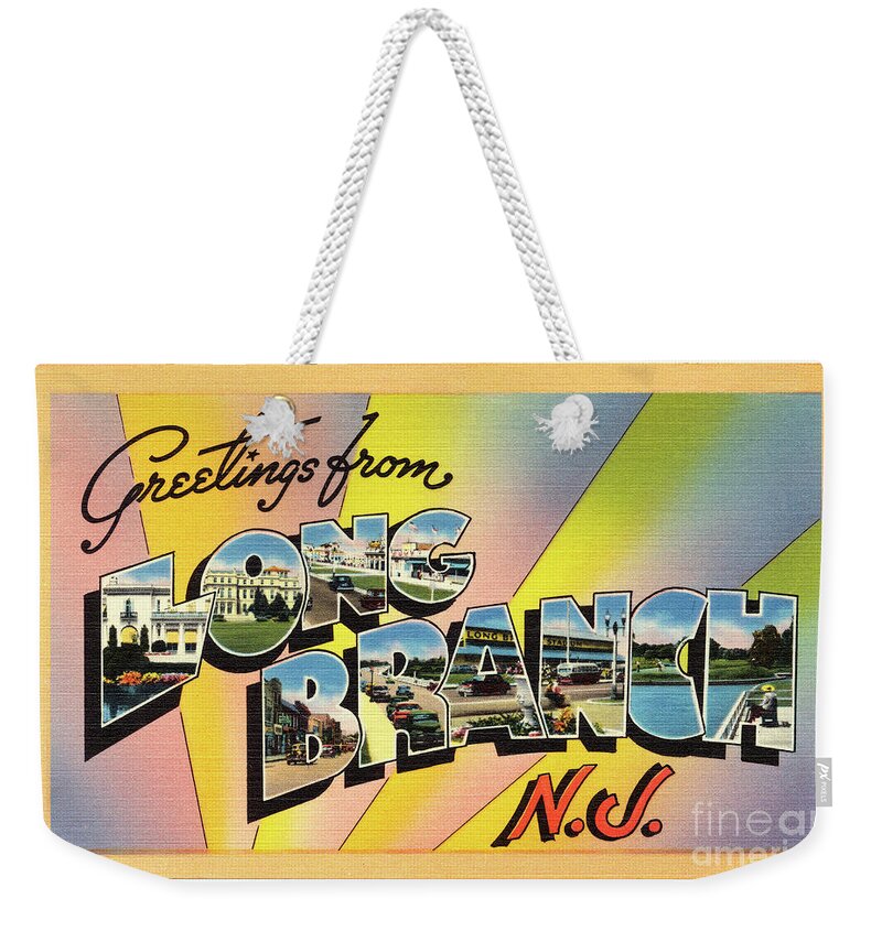 Lbi Weekender Tote Bag featuring the photograph Long Branch Greetings by Mark Miller