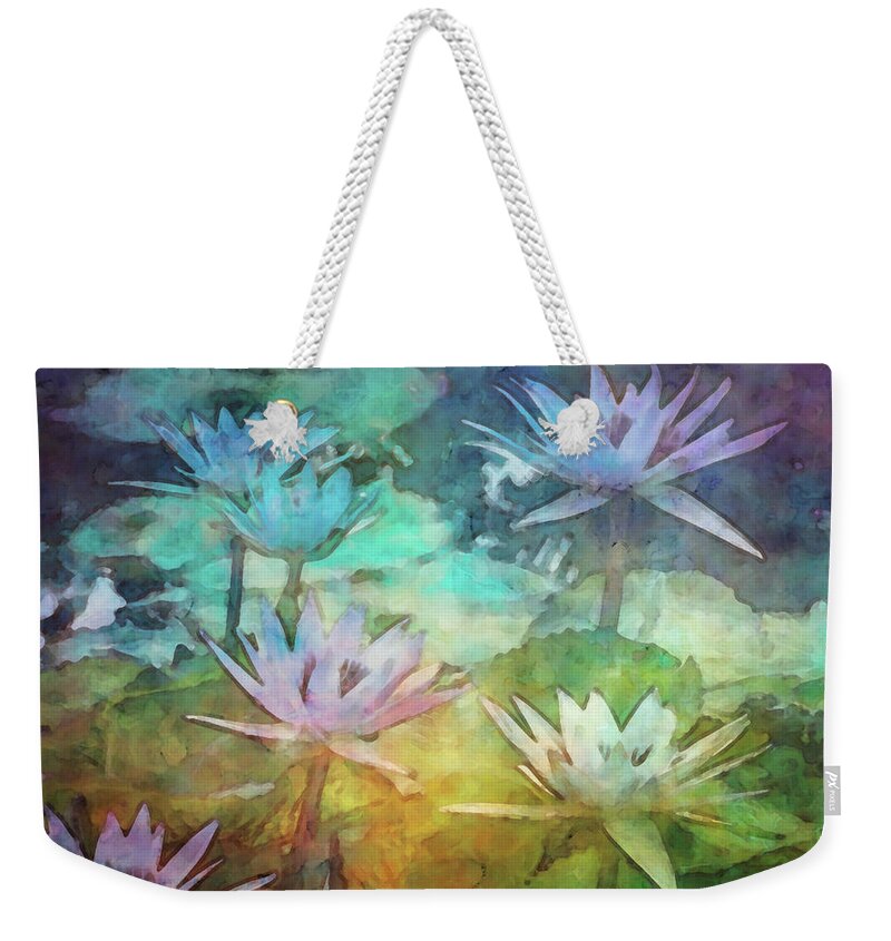 Impressionist Weekender Tote Bag featuring the photograph Lotus Blossoms 4666 IDP_2 by Steven Ward