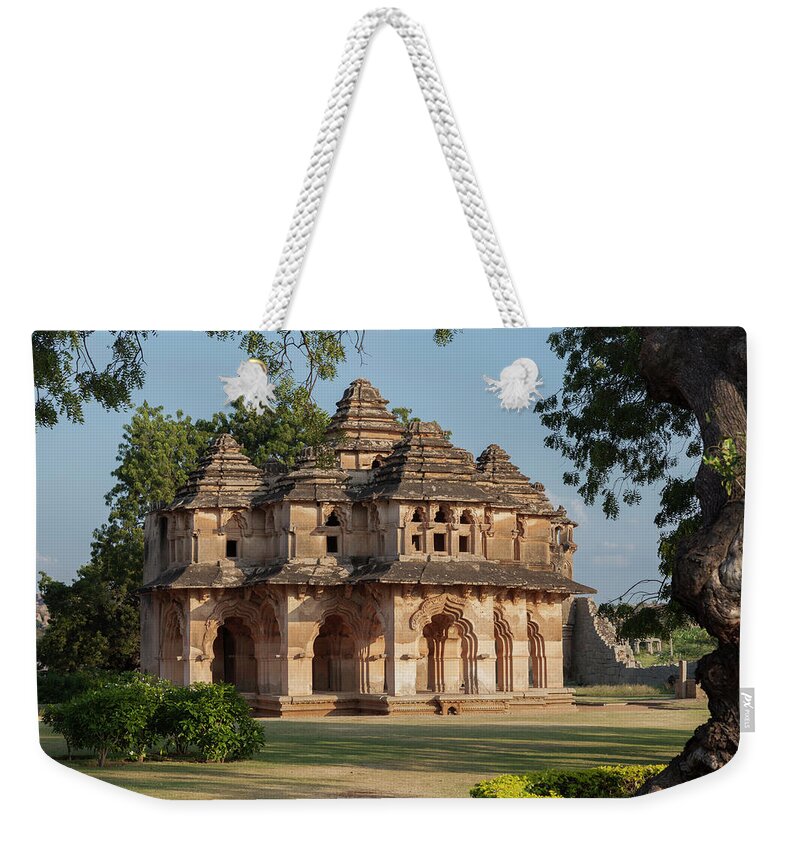 Asia Weekender Tote Bag featuring the photograph Lotus Mahal by Maria Heyens
