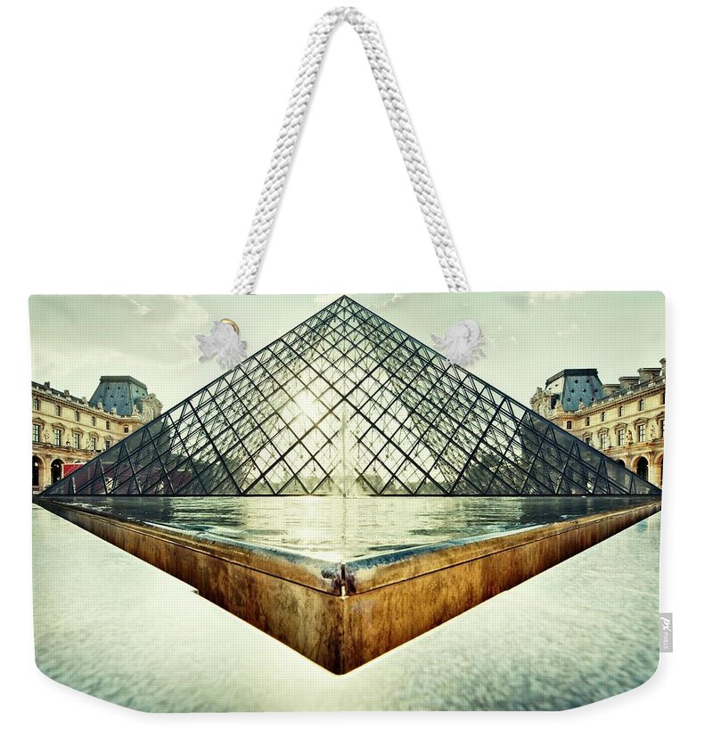 Estock Weekender Tote Bag featuring the digital art Louvre Museum In Paris by Massimo Ripani