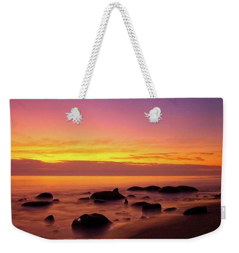 Nautical Weekender Tote Bag featuring the photograph Low Tide Nautical Twilight by Steve DaPonte