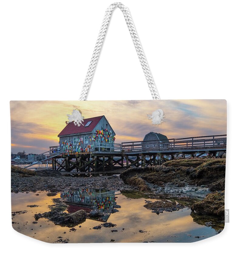 Badgers Island Weekender Tote Bag featuring the photograph Low Tide Reflections, Badgers Island. by Jeff Sinon