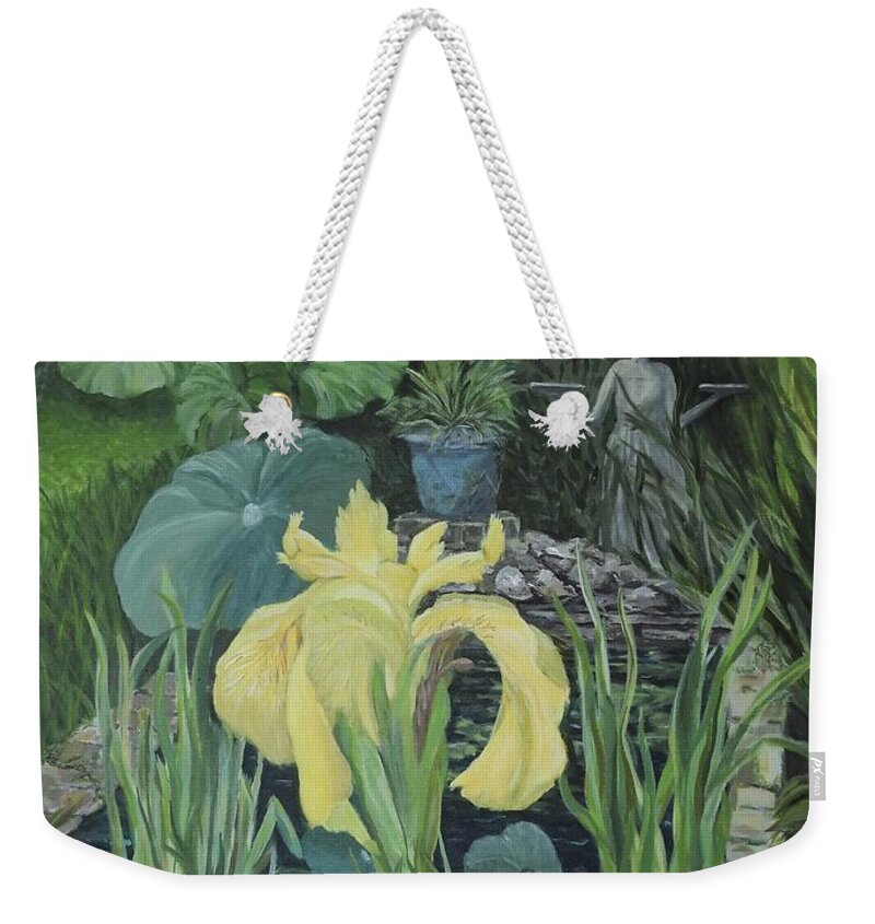 Art Weekender Tote Bag featuring the painting Lowcountry Pond Garden by Deborah Smith