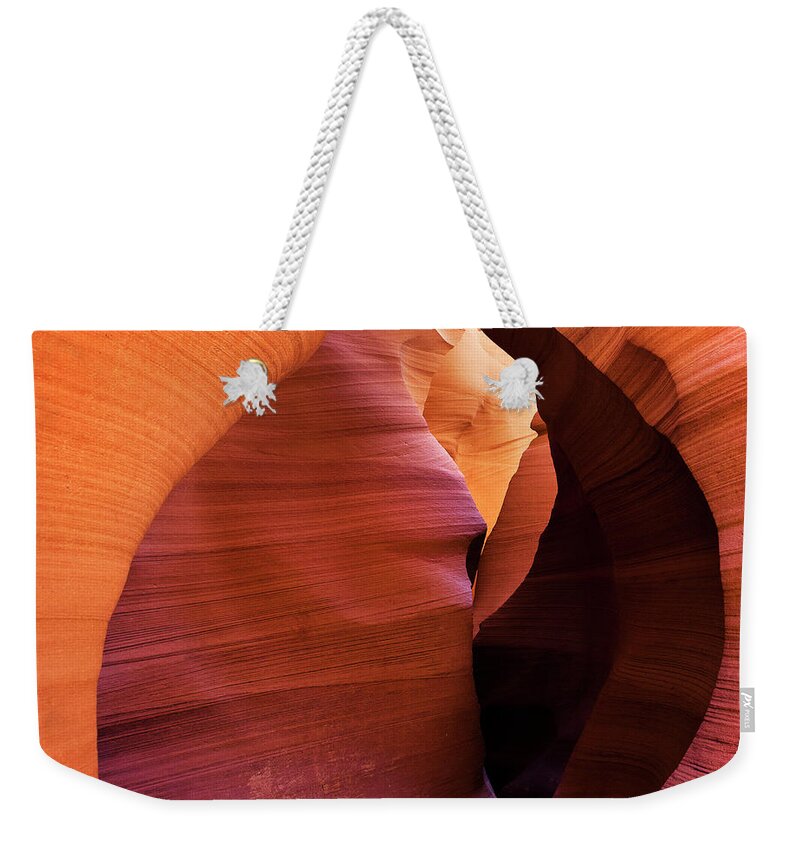 Tranquility Weekender Tote Bag featuring the photograph Lower Antelope Canyon, Page, Arizona by Simon J Byrne