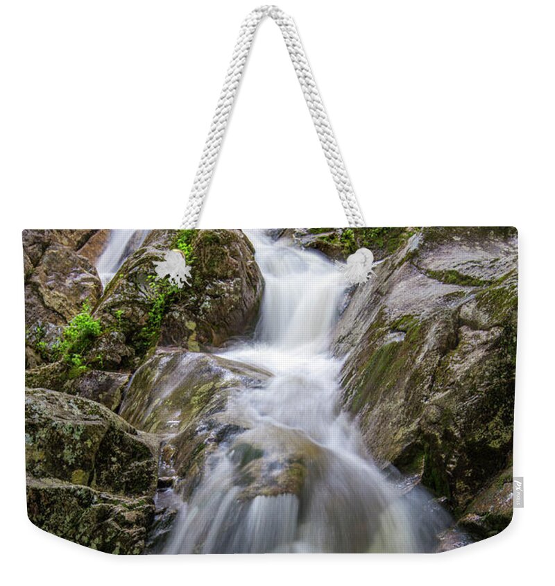 Lower Weekender Tote Bag featuring the photograph Lower Gibbs Falls by White Mountain Images