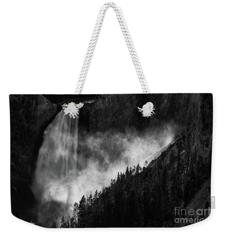 Lower Yellowstone Falls Weekender Tote Bag featuring the photograph Lower Yellowstone Falls by Doug Sturgess