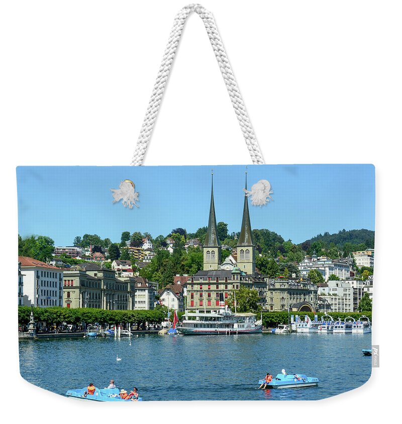 Twin Spires Weekender Tote Bag featuring the photograph Lucerne, Switzerland by Marcy Wielfaert