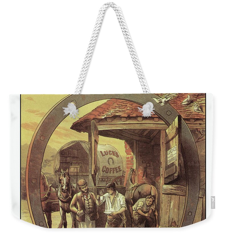 Coffee Weekender Tote Bag featuring the painting Luck's French Coffee by Unknown