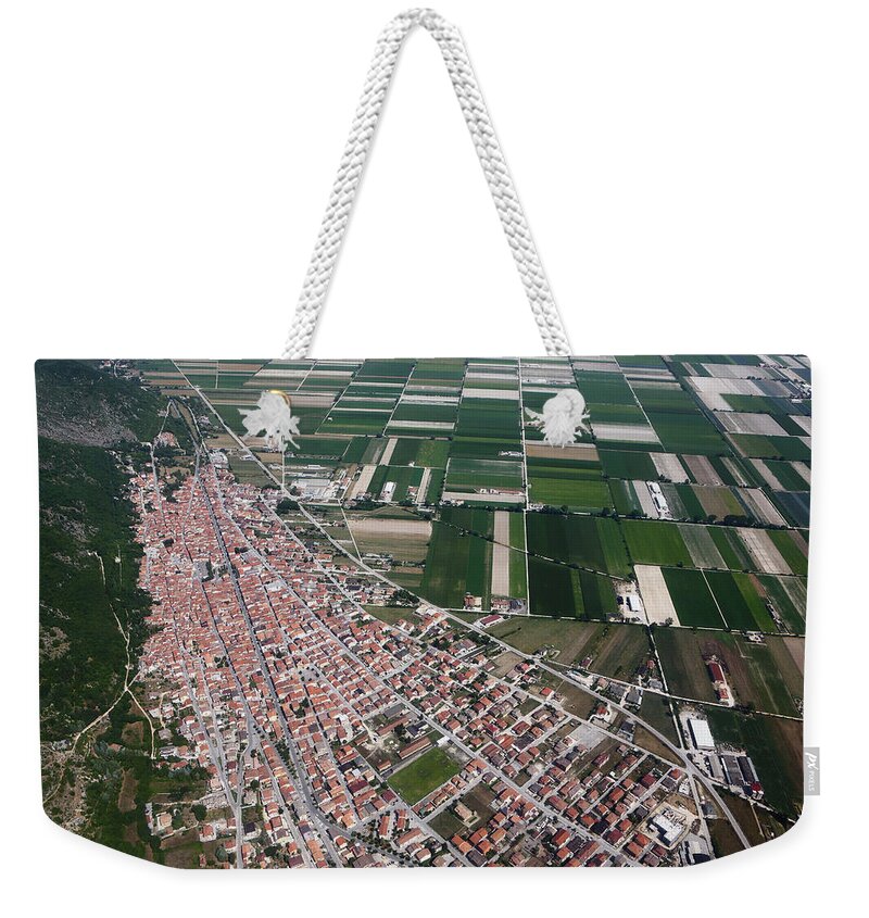 Scenics Weekender Tote Bag featuring the photograph Luco Dei Marsi, Aerial View by Seraficus