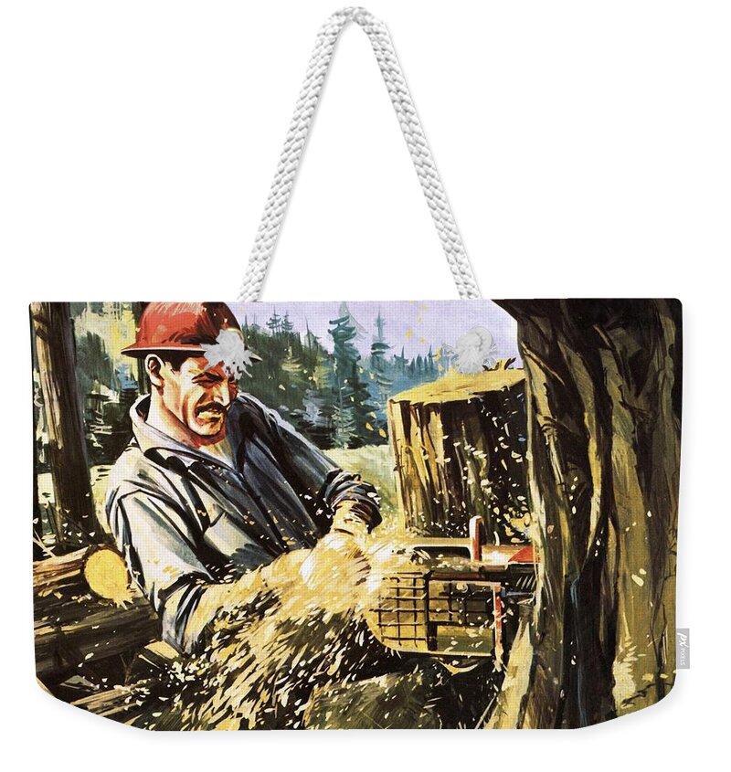 Lumber Weekender Tote Bag featuring the painting Lumberjack by Gerry Wood