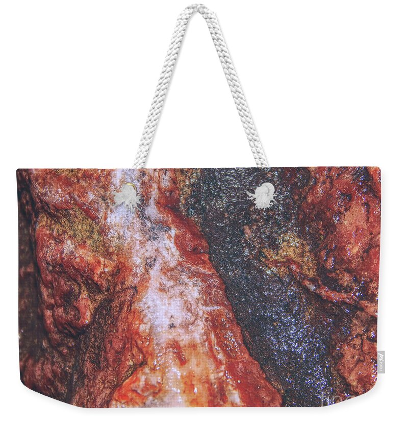 Quartz Weekender Tote Bag featuring the photograph Macro Quartz Rock by Phil Perkins